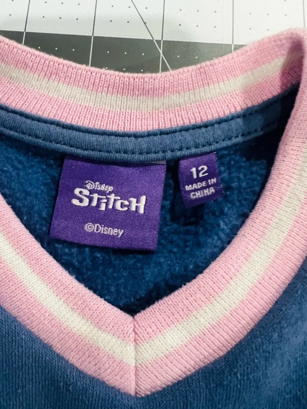 Disney Stitch Blue and Pink V-Neck Sweatshirt